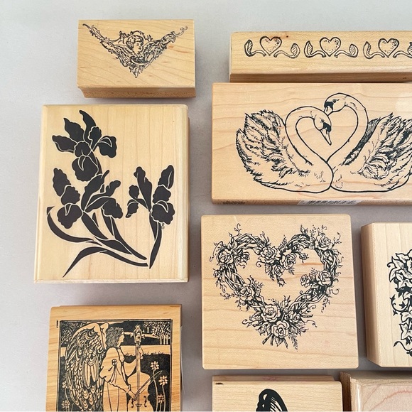 Lot Of Feminine Rubber Stamps Women Renaissance Art PSX Floral Rose Butterfly - Picture 2 of 10